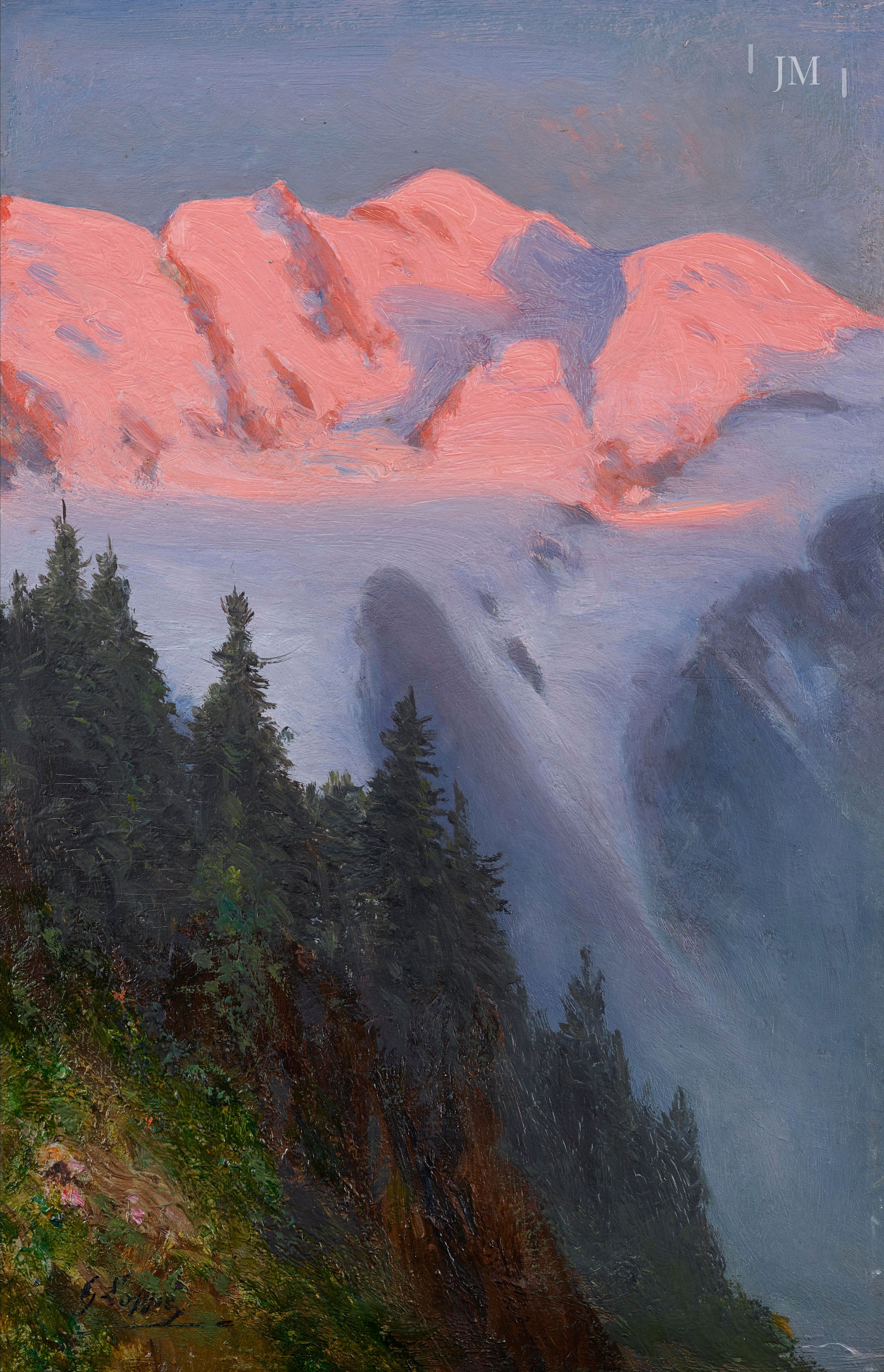 Sunset on Mont Blanc seen from le Brévent above Chamonix, France.